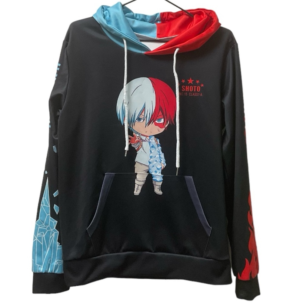 SHOTO No.15 Class 1-A Half Hot Half Cold Graphic Hooded Polyester Pullover!